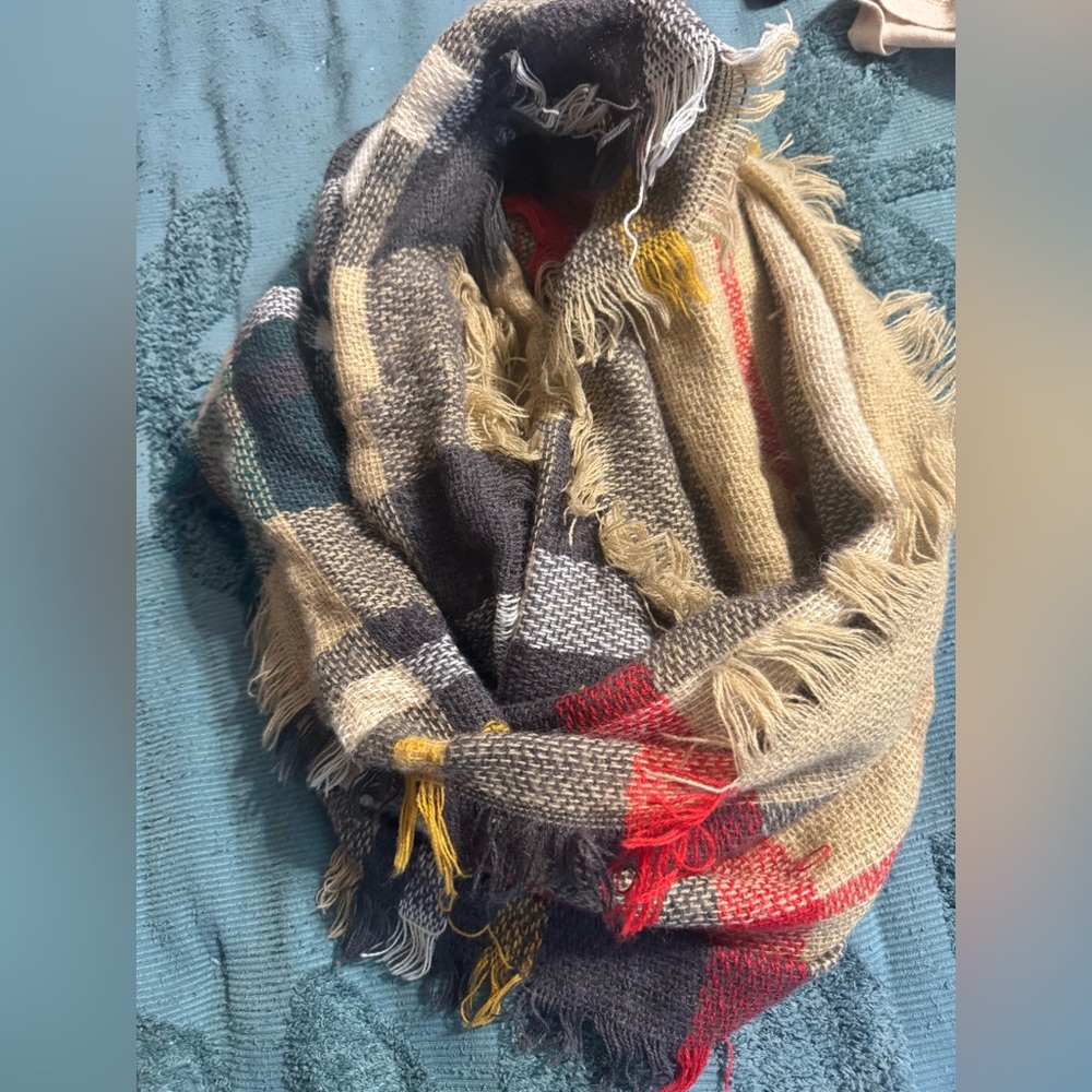 Plaid infinity scarf